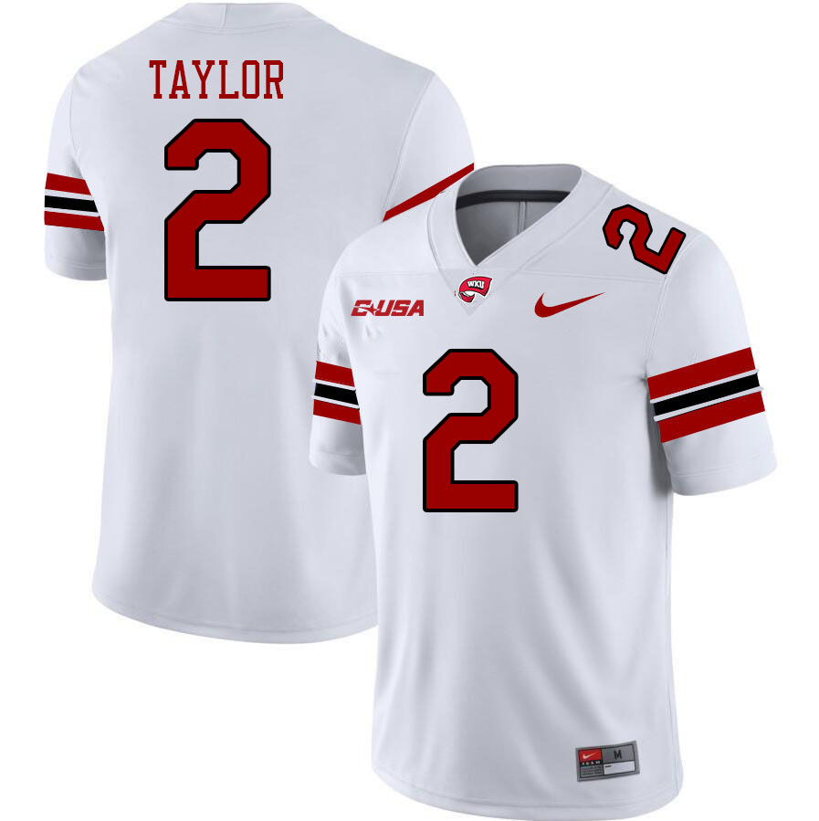 Western Kentucky Hilltoppers #2 Taywan Taylor College Football Jerseys Stitched Sale-White